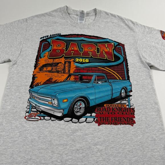 Car Show Livonia Michigan Wilson Barn 2016 Graphic Heather Gray Shirt Large - Picture 2 of 6